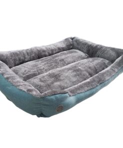 PET BED RECTANGLE ("FUR" 90x70x18cm) - Blue