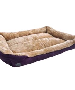 PET BED RECTANGLE ("FUR" 90x70x18cm) - Purple