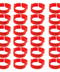 Pet Bird or Chicken Leg Identification Collar Tags Set of 24 (2cm) - Red