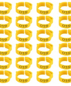 Pet Bird or Chicken Leg Identification Collar Tags Set of 24 (2cm) - Yellow