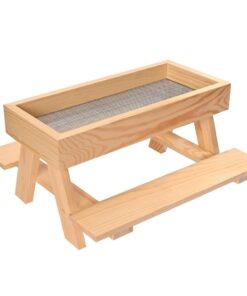 Pet Bird Wooden Picnic Table Feeder Table For Chicken Duck & Poultry (21CM)