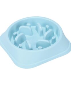 Pet Bowl Slow Feeder Plastic Anti Choking Dog - Blue