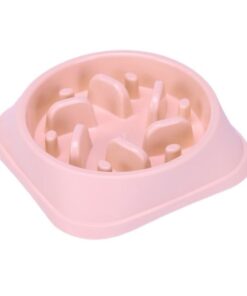 Pet Bowl Slow Feeder Plastic Anti Choking Dog - Pink