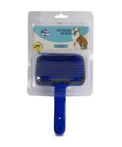 Pet Brush - Cat/Dog - Self-Cleaning - Blue - 20cm