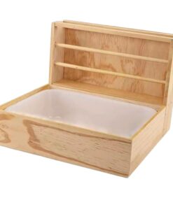 Pet Bunny Feeding Manger Food Holder Rack With Plastic Litter Box -40cm