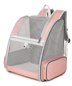 Pet Carrier Backpack Collapsible Ventilated Mesh Dog Travel Bag Portable - Pink