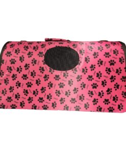 Pet Carrier Bag - Collapsible - Pink, Black - L
