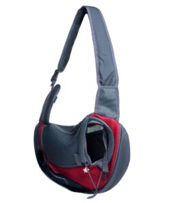Pet Carrier Dog Puppy Comfort Travel Tote Shoulder Bag Side Backpack Red