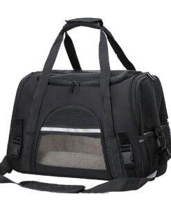 Pet Carrier Handbag Backpack Mesh Breathable Foldable For Dogs And Cats - Black