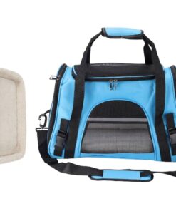 Pet Carrier with Cushion - Medium - Blue