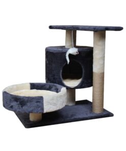 Pet Cat Climbing Tree Scratching Post New - Grey, White