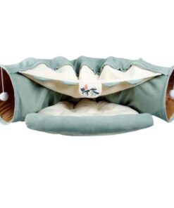 Pet Cat & Rabbit 2 & 1 Tunnel and Removable Bed (126 cm) - Blue