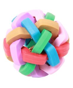 Pet Colourful Rubber Bell Sound Interactive Biting Chew Cat Dog Ball Toy