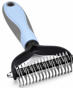 Pet Dematting Comb 2 Sided Undercoat Rake for Cats & Dogs