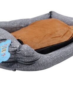 Pet Dog Cat Bed Dog Cushion Pet Mat - Grey & Brown - M