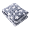 Pet Dog Cat Blanket Soft Fleece Pad Thickened Bed Rug- Grey Star and White - M
