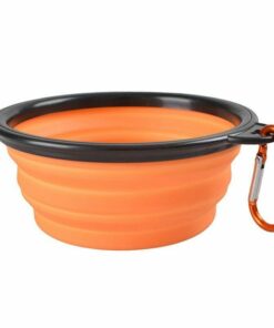 Pet Dog Cat Collapsible Bowls for Travel Home Outdoor - Small - Orange