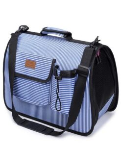 Pet Dog Cat Puppy Carrier Bag Soft Sided Handbag - Blue - M
