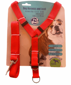 Pet Dog Harness and Lead Set - Red