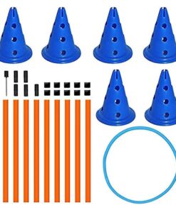 Pet Dog Portable Training Agility Hurdles Cone Set of 34