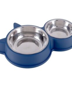 Pet Feeding Double Bowl - Blue