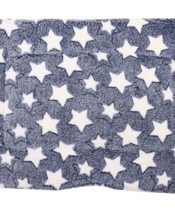 Pet Fluffy Fleece Soft Mat Cushion Pad - White Star - S