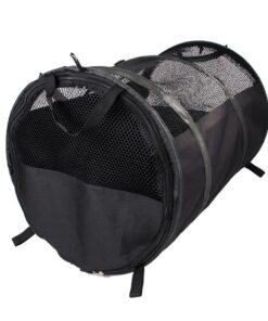 Pet Foldable Car Carrier Transport Travel Tent Bag - Black - M