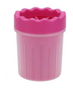 Pet Foot Dog Paw Portable Gentle Bristles Cleaning Washer With Strap Holder - Pink