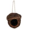 Pet Garden Decor Hanging Grass Woven Birds Nest & House (14cm)