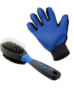 Pet Grooming Glove & Pet Brush Double-Sided Combo Set