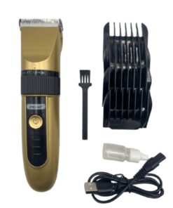 Pet Grooming Hair Clipper & Trimmer With 4 Clipper Heads - Gold