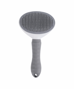 Pet Grooming Tool Self Cleaning Slicker Brush For Dogs And Cats in Grey