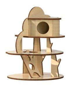 Pet Hamster Tree Hole Cabin Three-tier Climbing Frame House 23cm