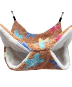 Pet Hamster/Guinea Pig 2 Layer Hanging Hammock (34 cm) - Brown