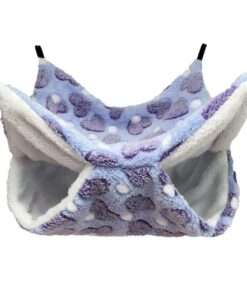 Pet Hamster/Guinea Pig 2 Layer Hanging Hammock (34 cm) - Purple