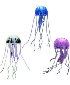 Pet Hobby Fish Tank Aquarium Fluorescent Artificial Jellyfish Set Of 3 - Neon