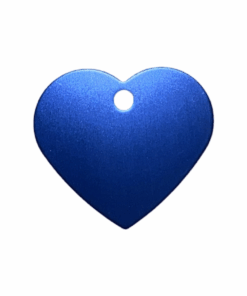 Pet ID Tag Blank For Dog/Cat Name Phone Number Heart Shape - Small - Blue