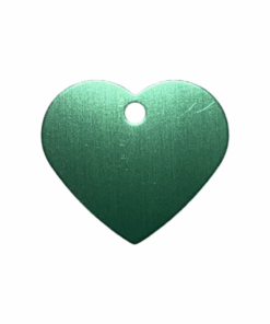 Pet ID Tag Blank For Dog/Cat Name Phone Number Heart Shape - Small - Green