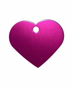 Pet ID Tag Blank For Dog/Cat Name Phone Number Heart Shape - Small - Pink
