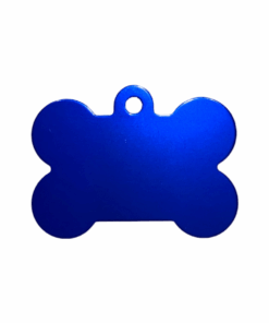 Pet ID Tag Blank For Dog/Cat Name Phone Number ID Tag Bone Shape- Large - Blue