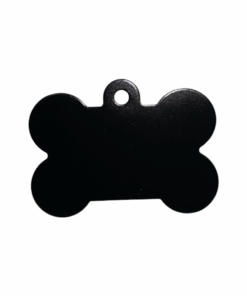 Pet ID Tag Blank For Dog/Cat Name Phone Number ID Tag Bone Shape -Meduim - Black