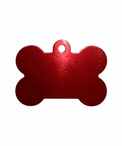 Pet ID Tag Blank For Dog/Cat Name Phone Number ID Tag Bone Shape-Small - Red