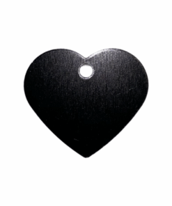 Pet ID Tag Blank For Dog/Cat Name Phone Number ID Tag Heart Shape - Large - Black