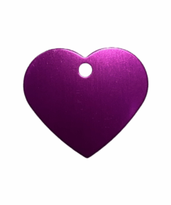 Pet ID Tag Blank For Dog/Cat Name Phone Number ID Tag Heart Shape - Large - Purple