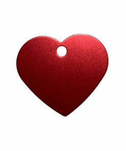 Pet ID Tag Blank For Dog/Cat Name Phone Number ID Tag Heart Shape - Large - Red