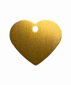 Pet ID Tag Blank For Dog/Cat Name Phone Number ID Tag Heart Shape Meduim - Gold