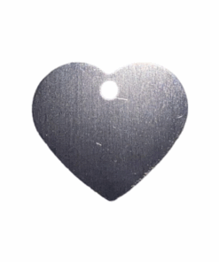 Pet ID Tag Blank For Dog/Cat Name Phone Number ID Tag Heart Shape Meduim - Silver