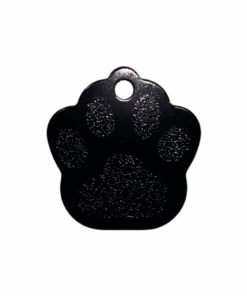 Pet ID Tag Blank For Dog/Cat Name Phone Number ID Tag Paw Shape - Black