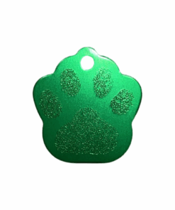 Pet ID Tag Blank For Dog/Cat Name Phone Number ID Tag Paw Shape - Green