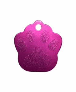 Pet ID Tag Blank For Dog/Cat Name Phone Number ID Tag Paw Shape - Pink